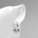 Earrings "Zirconium" mini, square, white color in silver