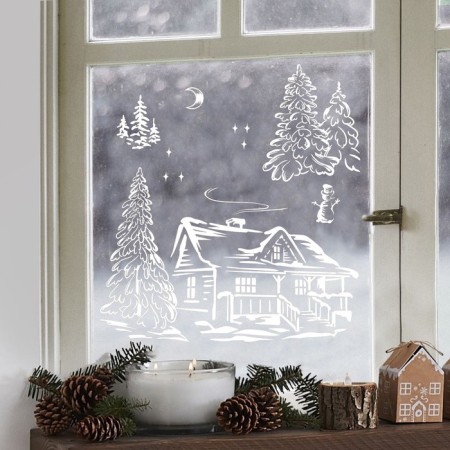 Vinyl stickers on the windows "Forest Tale", reusable, 70 x 25 cm, New Year-3
