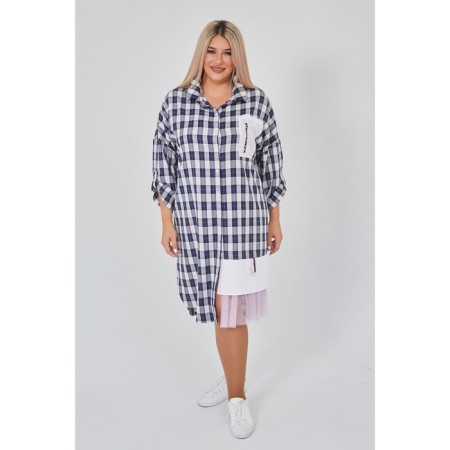 Dress shirt female luxury plus, size 58, blue color-2