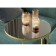 Journal table "Austin Glass", 450 × 450 × 705 mm, color Black Lacobel / Golden frame