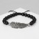 Bracelet Unisex "Shambhala" feather, black color with black silver, ball No. 8, d = 7 cm