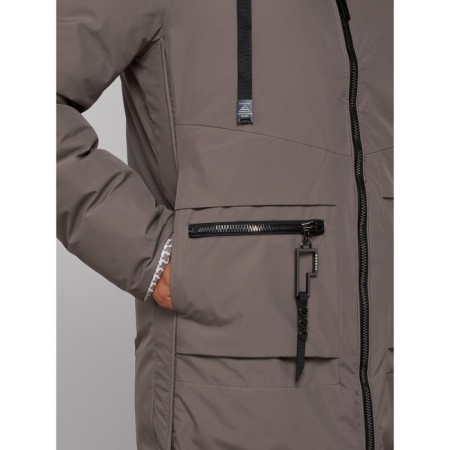 Coat insulated two -sided female, size 48, brown color-10