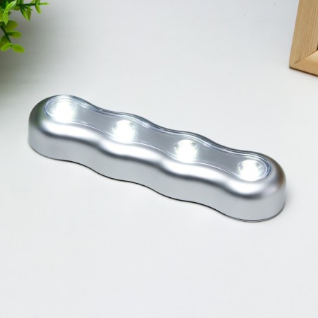 Night Pushlite "Bends" 4XLED 3AAA chrome 19x2x2 cm Risalux-1