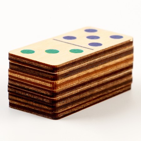 Domino wooden "color" 28 chips 50x25 mm-2