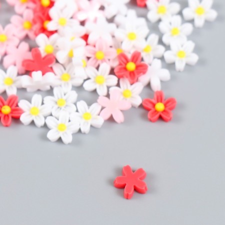 Decor for creativity Plastic "Seebroes White, Red, Pink" set 70 pcs mix 0.8x0.8 cm-2