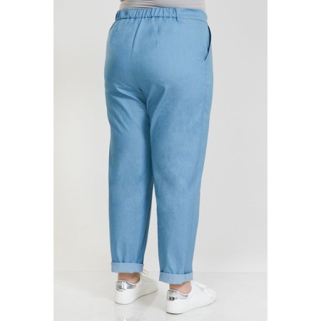 Female trousers, size 66, blue color-6