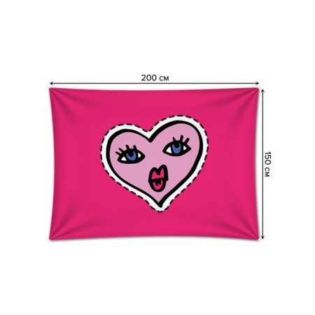Decorative panel with photo printing "Heart", horizontal, size 150x200 cm-1