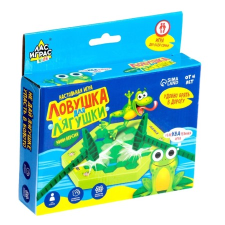 Board game for luck "Frog trap", mini-version, 2-4 players, 4+-8