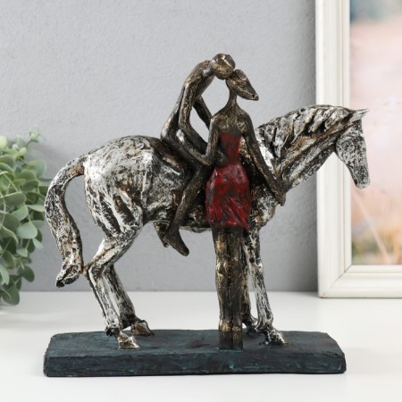 Souvenir Polystone "Kiss with a prince on a horse" under metal 25x11.2x23 cm