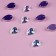 Rhound rhinestones “drop”, from organic glass, with holography, 10 × 14 mm, 20 pcs