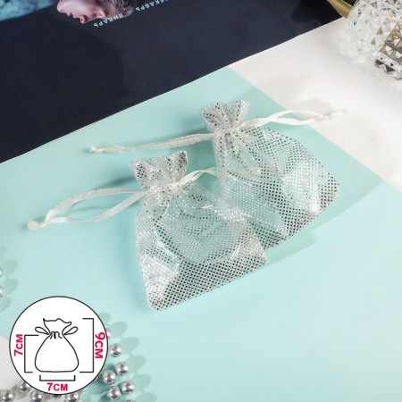 Gift bag "embossing", 7 × 9, beige color with silver