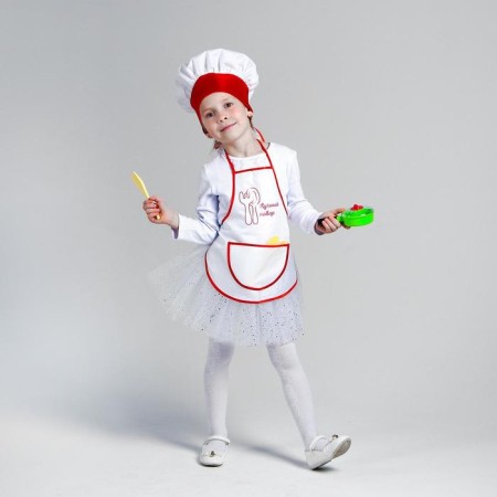 Carnival set "Cooking with dishes", apron, cap, dishes, p. 28-30, growth 98-116 cm-2
