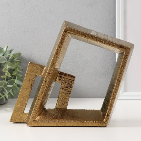 Souvenir Ceramics "Abstraction. Two squares" gold 25.5x5x20.5 cm-2