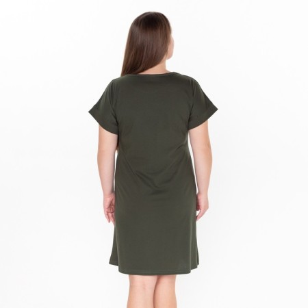 Homemade dress, olive color, size 56-4