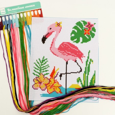 Cross -stitch "Flamingo", a set for creativity, 25 x 20 cm-2