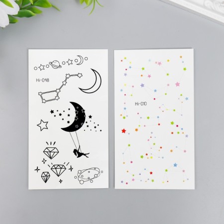 Tattoo on the body color phosphorus "constellations" mix 10x6 cm