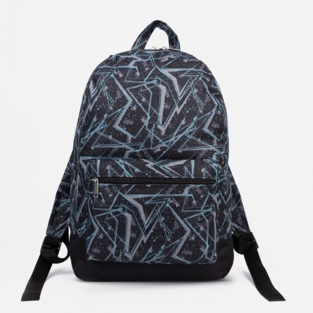 School backpack with zipper, external pocket, "ZFTS", color gray color