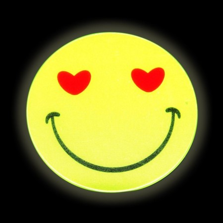 Reflective stickers "Smiley", d = 5 cm, 4 pcs on the sheet, yellow color-3