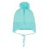Knitted hat with pompom for a girl, size 50