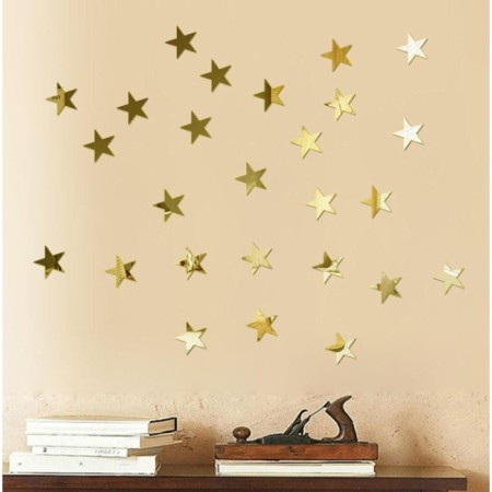 Interior stickers "stars", mirror, decor on the wall, set 50 pcs, pcs 5 x 5 cm