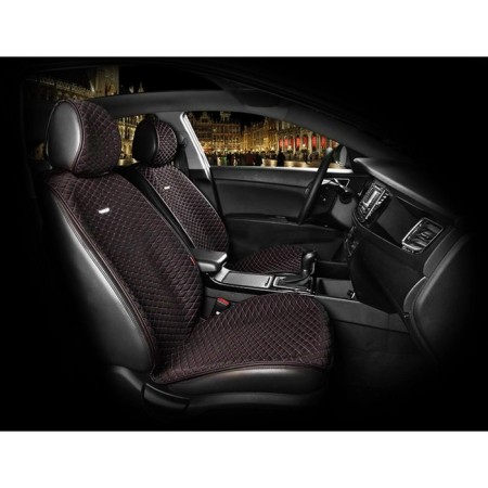 Palermo capes, on the front seats, textiles, black/red, 2 pcs