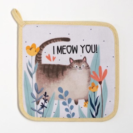 Kitchen set "I meow you" mittens-seging 20x28cm, 19x19cm seizure, 100% cotton-3