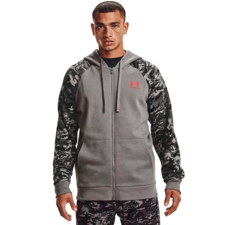 Men's sweatshirt Under Armour Rival FLC Camo Script FZ, size 44-46 (1366310-066)