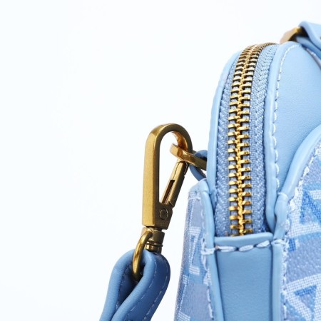 Bag Cross-Bodi with a zipper, blue color-4