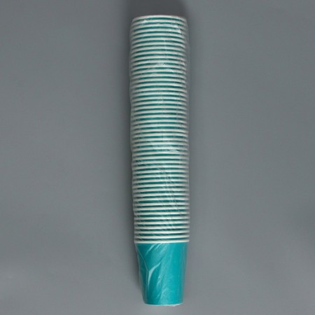 A single -boiled paper glass, plain, turquoise color, 250 ml, 50 pcs-4