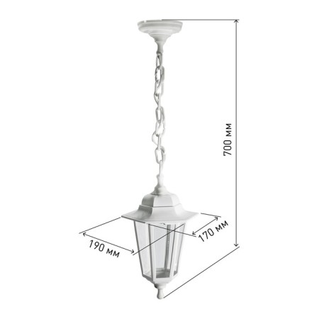 Lamp Garden Era E27, IP44, 60W, 190x170x700 mm, white-1