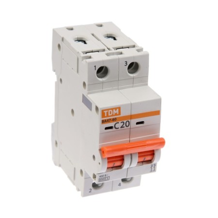 Switch automatic TDM VAL47-60, 2P, 20 A, 6 KA, C, SQ0223-0094-1