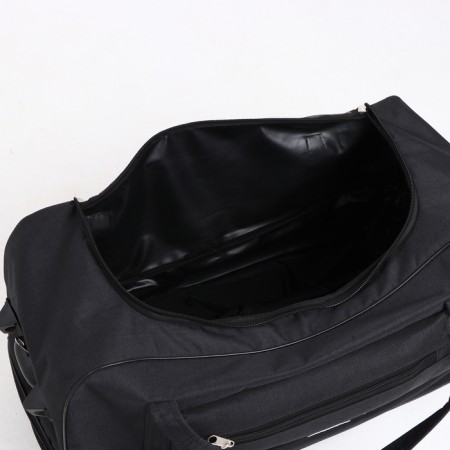 Road bag on wheels, a lightning department, with an increase, an outer pocket, black color-5