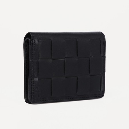 Women's wallet on the button, black color