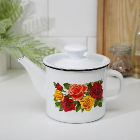 Cylindrical kettle, 1 l, dree mix, induction, white color