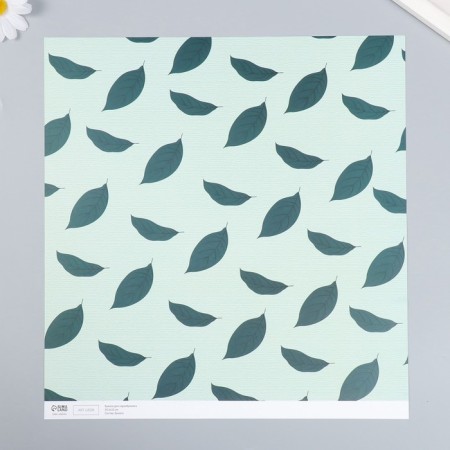 Scrapbooking paper "Avocado leaves" density 180 g 30.5x32 cm-1