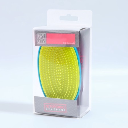Massage comb, 6.5 × 12 cm, PVC box, multi -colored-4