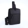 Male sling bag from textiles, with USB, black color