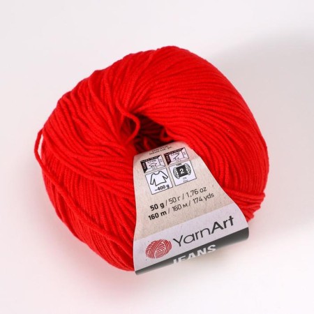 Yarn "jeans" 55% cotton, 45% acrylic 160m/50g (90 yoke cherries)-1