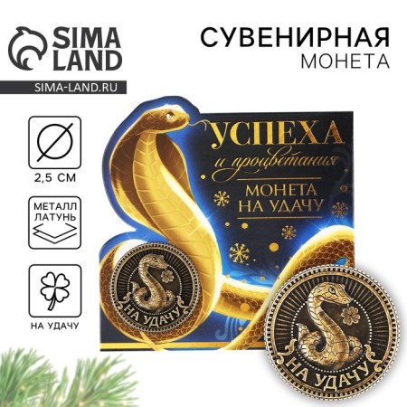 Coin New Year's amulet "New Year: Success and Prosperity", Diam 2.5 cm