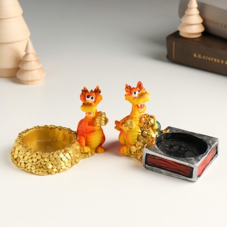 Souvenir Polystone Summary "Dragon with gold coins" MIX 8.8x5.2x6.3 cm
