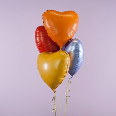 Foil ball 18 "Mustard satin", heart-1