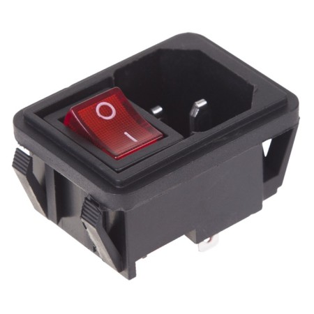 Klavima switch 250V 10A (4C) On -OFF red with backlight and plug C14 3PIN REXANT
