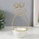 Souvenir ceramics, metal stand "Frog" white with gold 9x8x18 cm