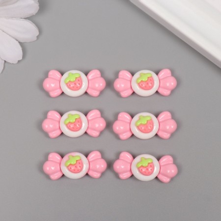 Decor for creativity plastic "Strawberry candy" set 6 Sh 1.5x3x1 cm-2