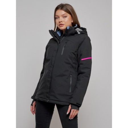 Ski jacket female, size 46, black color-1