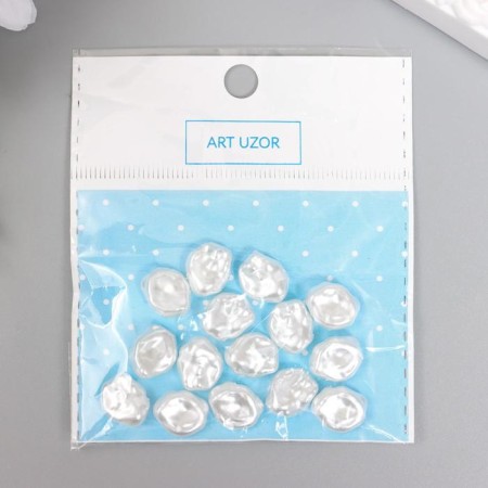 Beads for creativity plastic "Pearl of irregular shape" set of 15 pcs 1x1.3x0.6 cm-2