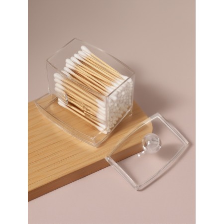 Organizer for cotton sticks, with a lid, 9 × 10 × 7 cm, transparent-5