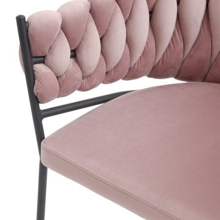 Lind chair, 600 × 530 × 770 mm, velor, pink color-9