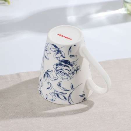 Porcelain share mug "Rosalia", 300 ml, white color-3