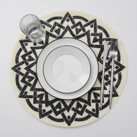 Serving napkin "Star", 38 × 38 cm, white-black color